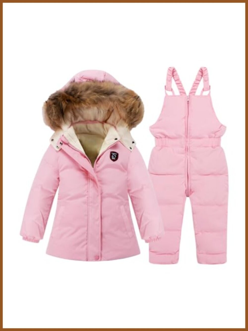 Toddler Baby Two-Piece Snowsuit Set Puffer Jacket Snow Pants Winter